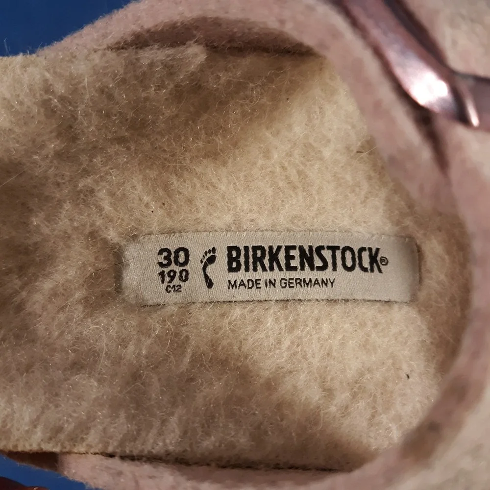 Birkenstock Arizona Shearling Sandals Slides Kids Girls Size 12 Pink Fuzzy